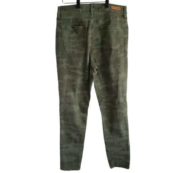 Sanctuary High Rise Camo Green Skinny Jeans Women Size 8/29 - Picture 2 of 7
